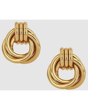 Anine Bing Triple Knot Earrings - Metallic