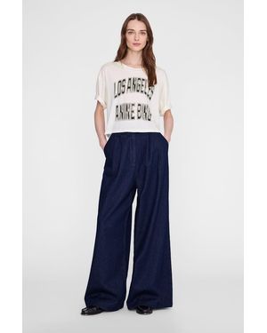 Anine Bing Johnny Cropped Tee - Blue