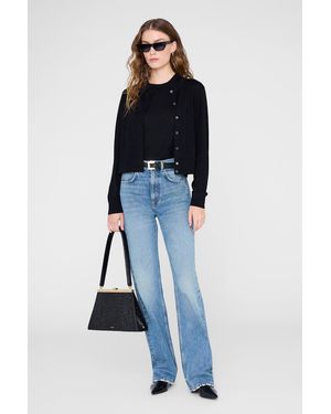 Anine Bing Moni Crop Cardigan - Blue