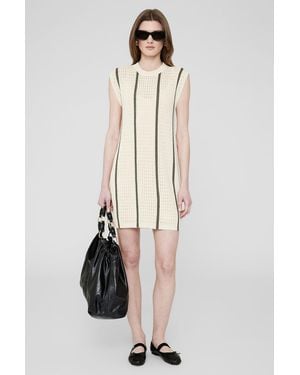 Anine Bing Lanie Knitted Stripe Dress - Natural