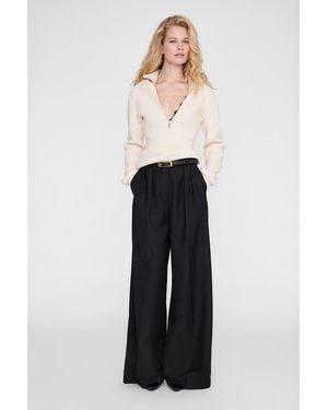 Anine Bing June Trucker Collar Jumper - White