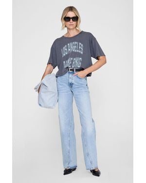 Anine Bing Johnny Cropped Tee - Blue
