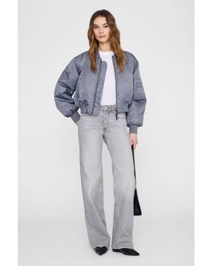 Anine Bing Cropped Leon Bomber - Blue