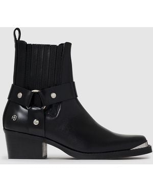 Anine Bing Mid Biker Boots - Black