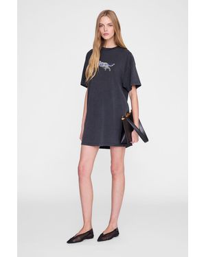 Anine Bing Beth Mini Dress Leopard - Blue