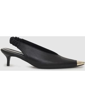 Anine Bing Nina Heels With Metal Toe Cap - Black