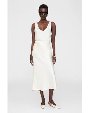 Anine Bing Bar Silk Skirt - White