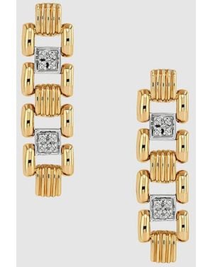 Anine Bing Brick Link Earrings - Metallic