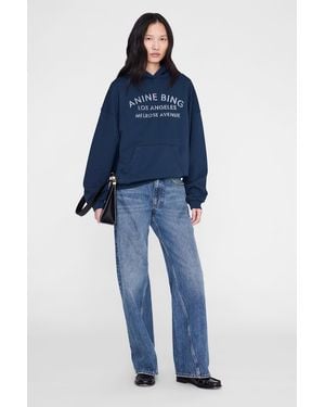 Anine Bing Harvey Sweatshirt Melrose Stencil - Blue