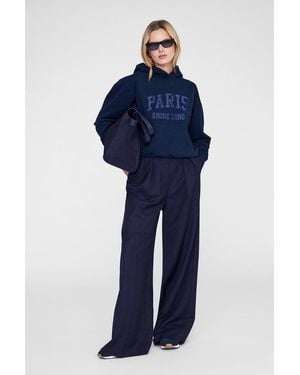 Anine Bing Debbie Shrunken Hoodie Paris - Blue