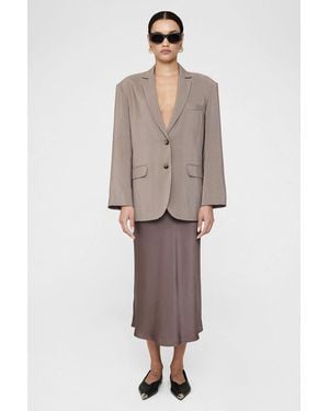 Anine Bing Bar Silk Skirt - Natural