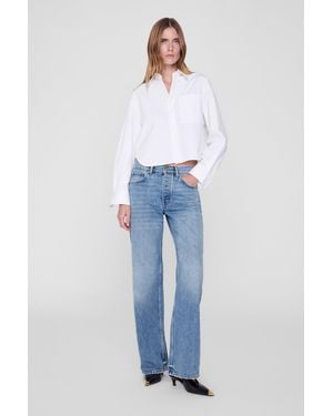 Anine Bing Scott Cropped Shirt - Blue