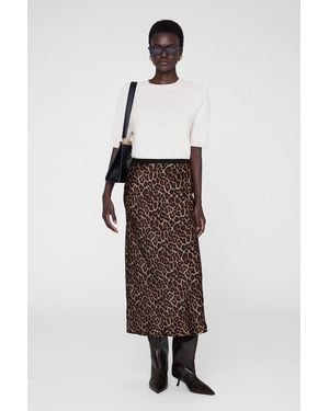 Anine Bing Printed Bar Silk Skirt - Multicolor