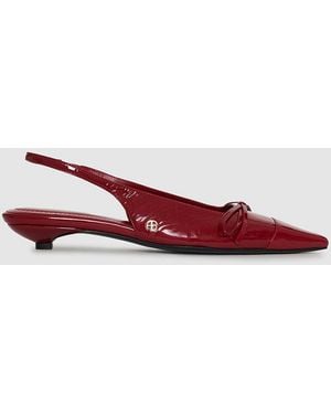 Anine Bing Zoey Slingback Heels - Red