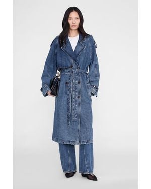 Anine Bing Rickie Maxi Trench - Blue