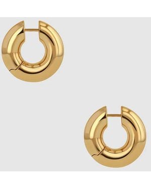 Anine Bing Small Bold Link Hoops - Metallic