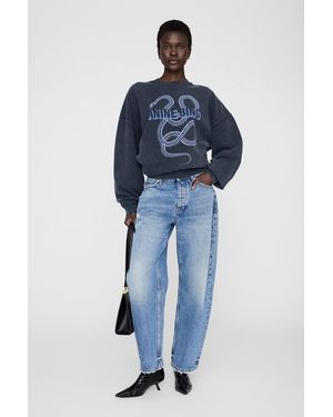 Anine Bing Harvey Crew Sweatshirt Snake - Blue