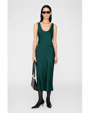 Anine Bing Bar Silk Skirt - Green