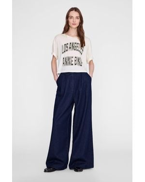Anine Bing Johnny Cropped Tee - Blue