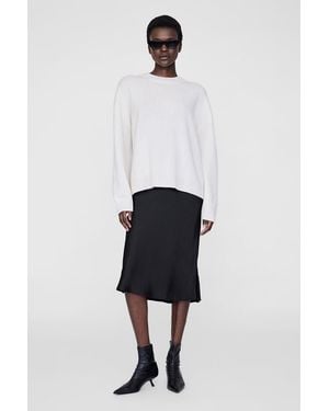 Anine Bing Bar Silk Skirt - White