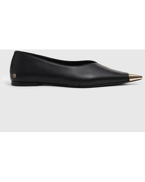 Anine Bing Nina Flats With Metal Toe Cap - Black