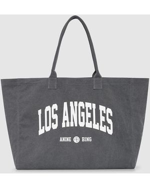 Anine Bing Leo Canvas Tote Los Angeles University - Grey