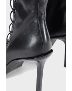 Ann Demeulemeester Hilla Chunky Pointed Heeled Ankle Boots - Black