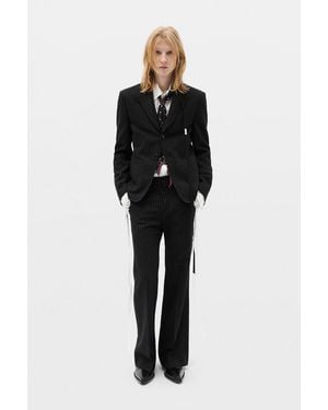 Ann Demeulemeester Wessel Botton Down Shirt With Monogram Embroidery - Black