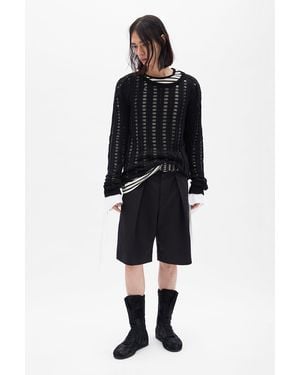 Ann Demeulemeester Noralft Wide Leg Pleated Shorts - Black