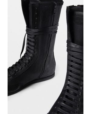 Ann Demeulemeester Fides Soft High Top Boxing Trainers - Black