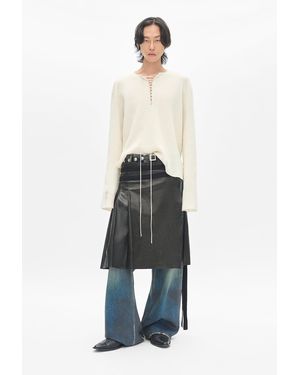 Ann Demeulemeester Deder Lace Up Serafino Jumper - White