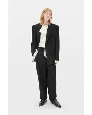Ann Demeulemeester Agdar Pleated Carrot Trousers - Black