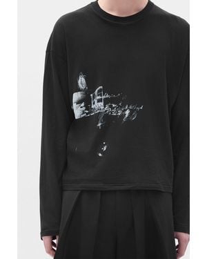 Ann Demeulemeester Emil Relax Fit Long Sleeve Boxy T-Shirt - Black