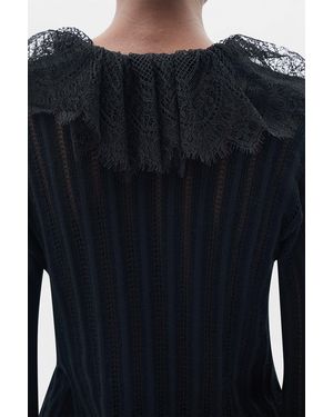 Ann Demeulemeester Nya Open Rib Fitted Cardigan - Blue