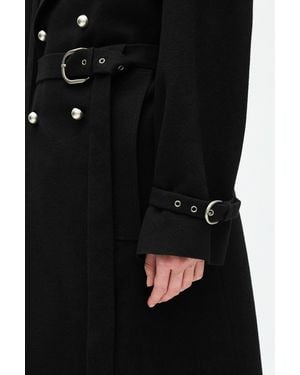 Ann Demeulemeester Maira Double Breasted Trench Coat - Black
