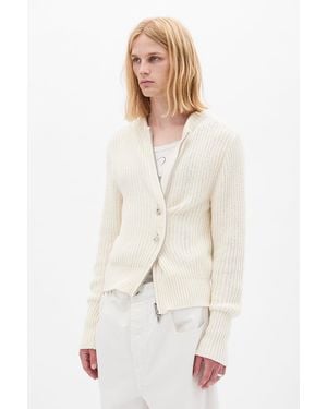Ann Demeulemeester Ismael Zipped Knit Bomber - White
