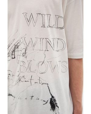 Ann Demeulemeester Dieter 'Wild Wind Blows' High Comfort T-Shirt - Natural