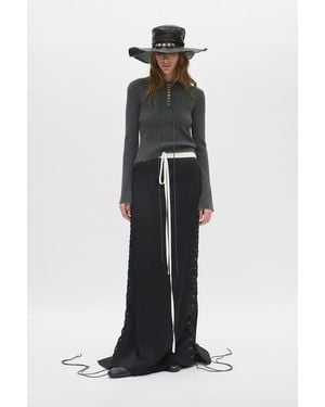 Ann Demeulemeester Fanja Cropped Laced Up Serafino Sweater - Black