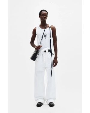 Ann Demeulemeester Seva Printed Standard Tank Top - White
