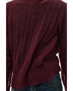 Ann Demeulemeester Levar Crew Neck High Comfort Sweater - Purple