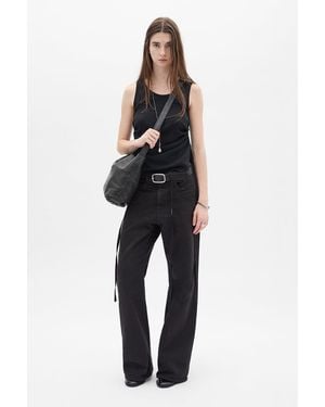 Ann Demeulemeester Genoveva 5 Pockets Relaxed Flared Trousers - Blue