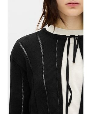 Ann Demeulemeester Jacklin Brushed Rib Cropped Cardigan - Black
