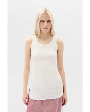 Ann Demeulemeester Mara Wrinkled Cropped Tank Top - White