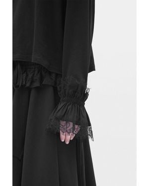 Ann Demeulemeester Birte Cuffs With Lace Ruffles - Black