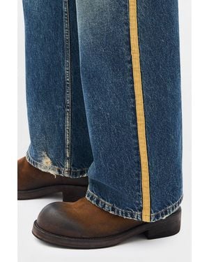 Ann Demeulemeester Alarik 5-Pockets Flared Cropped Trousers - Blue