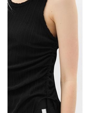 Ann Demeulemeester Mara Wrinkled Cropped Tank Top - Black