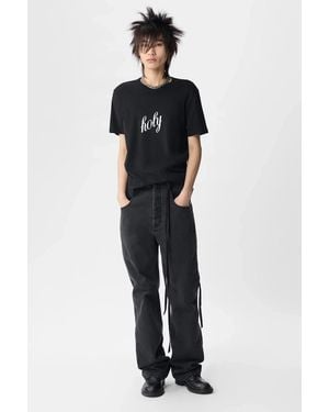 Ann Demeulemeester Baptist Printed Standard Fit T-Shirt - Blue