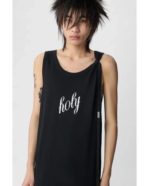 Ann Demeulemeester Seva Printed Standard Tank Top - Black
