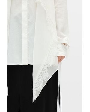 Ann Demeulemeester Sini Shirt With Silk Crepon Drap - White