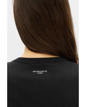 Ann Demeulemeester Dot Wrinkled Cropped Long Sleeves Top - Black